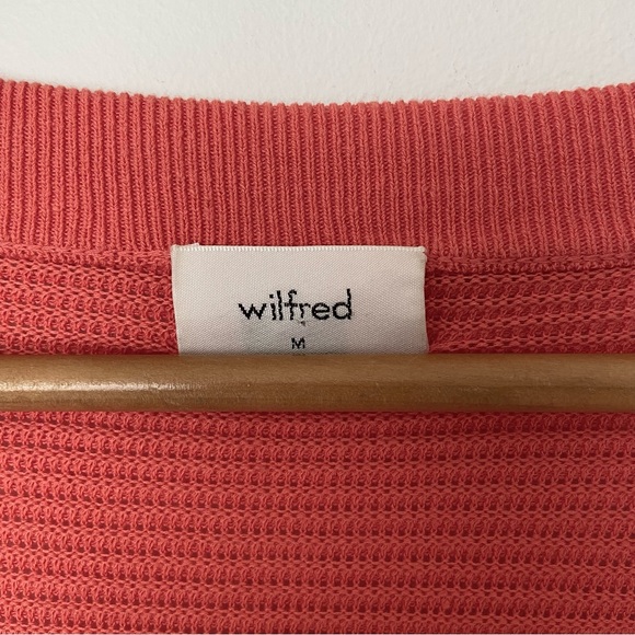 Wilfred Aritzia Light Cropped Cardigan in Fresco Pink Medium Button Up Sweater - Picture 5 of 9